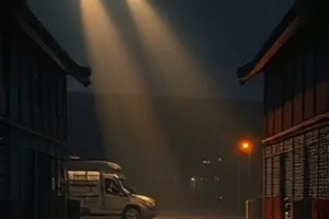 《星轨之下》横版剧照，营地帐篷上方旋转的星轨